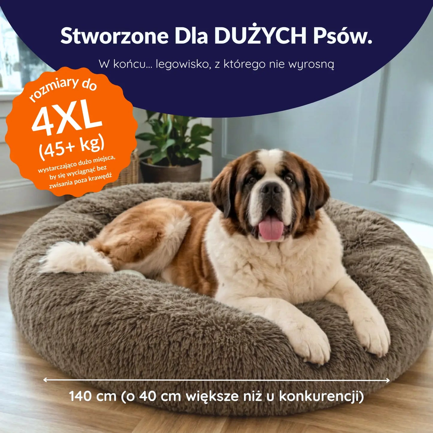MrFluffyFriend® - Ortopedyczne uspokajające Prane legowisko dla psa