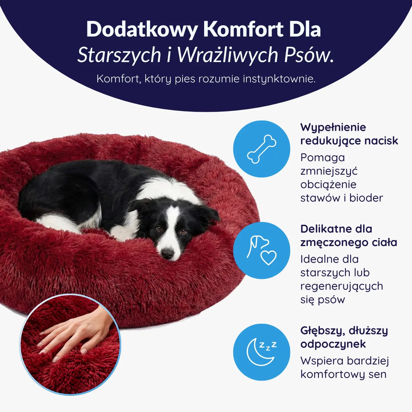 MrFluffyFriend® - Ortopedyczne uspokajające Prane legowisko dla psa