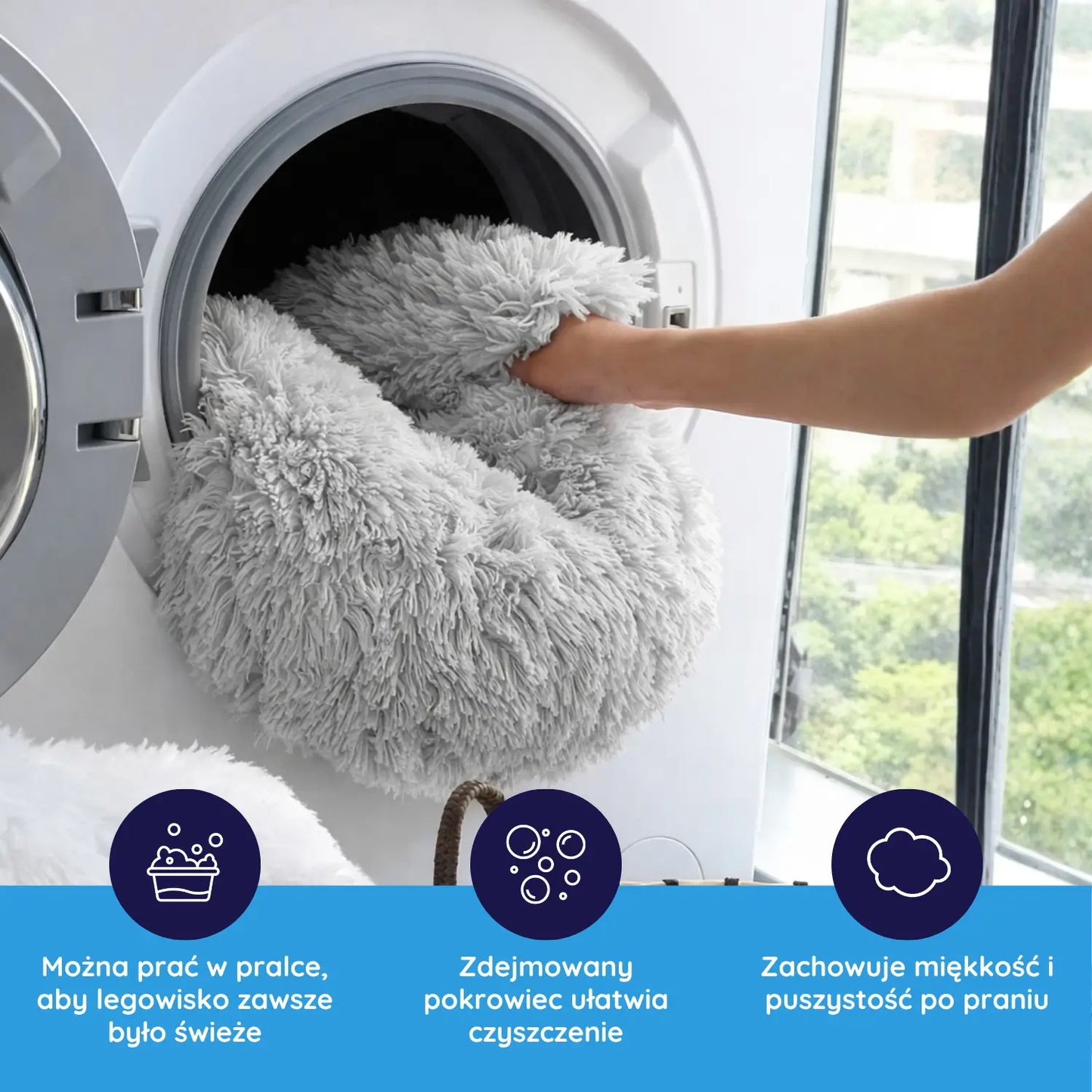 MrFluffyFriend® - Ortopedyczne uspokajające Prane legowisko dla psa